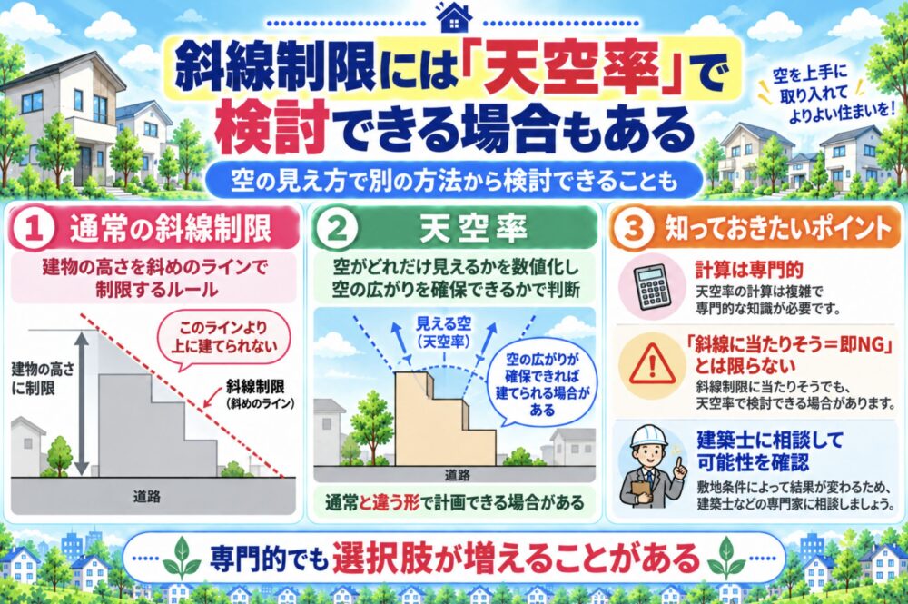 斜線制限には「天空率」で検討できる場合もある