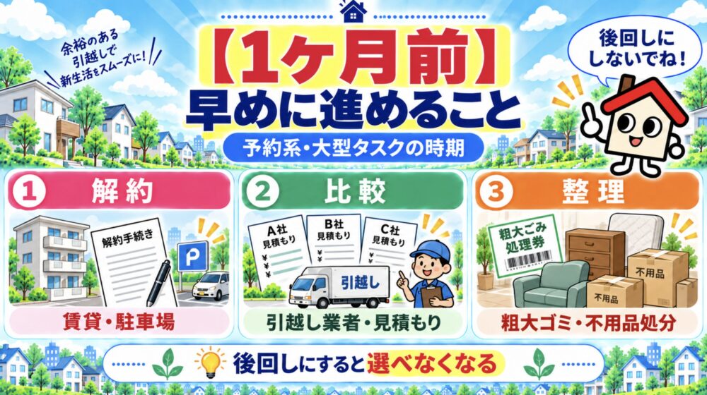引越し1ヶ月前からやること