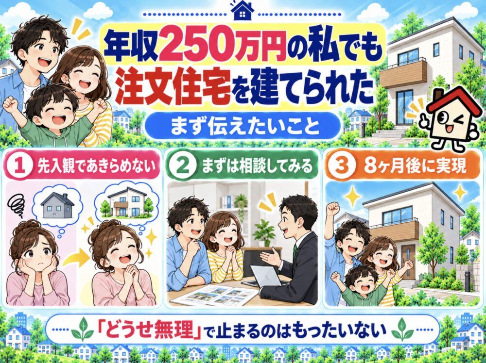 年収250万円の私でも注文住宅を建てられた｜まず伝えたいこと