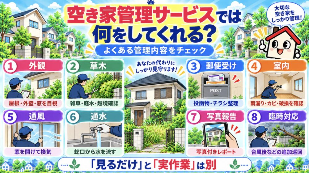 空き家管理サービスでは何をしてくれる？