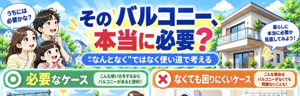まず確認｜そのバルコニー、本当に必要？