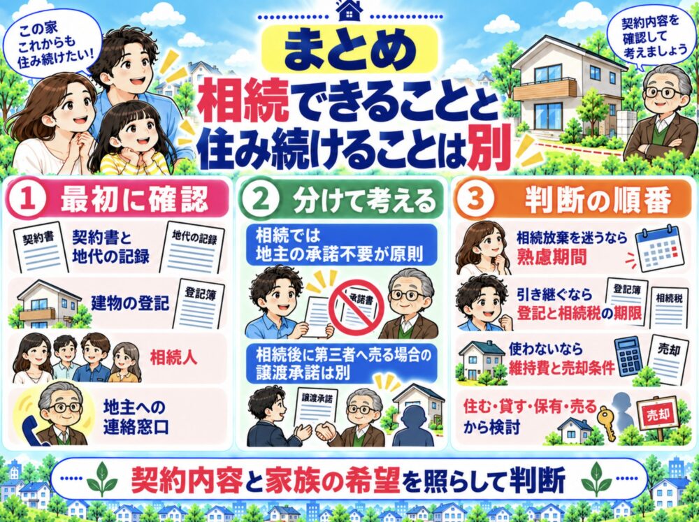 まとめ｜相続できることと、住み続けることは別　借地権