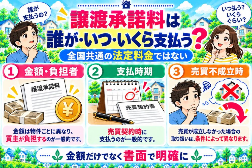 譲渡承諾料は誰が・いつ・いくら支払う？