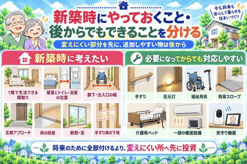 新築時にやっておくこと・後からでもできることを分ける