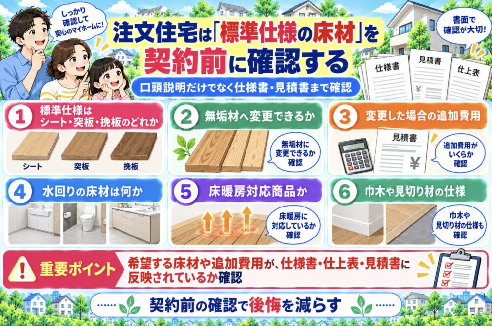 注文住宅は「標準仕様の床材」を契約前に確認する