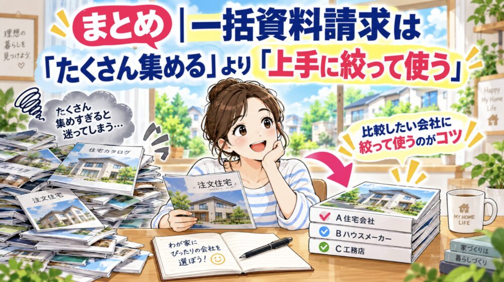 まとめ｜一括資料請求は「たくさん集める」より「上手に絞って使う」