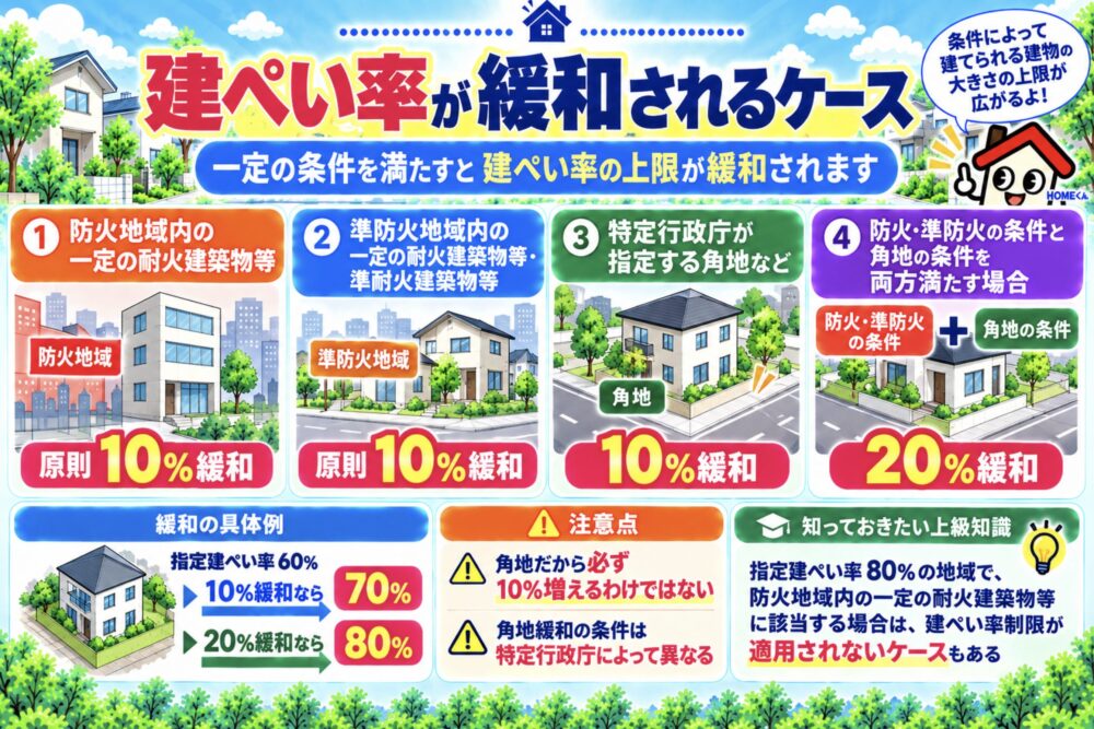 建ぺい率が緩和されるケース
