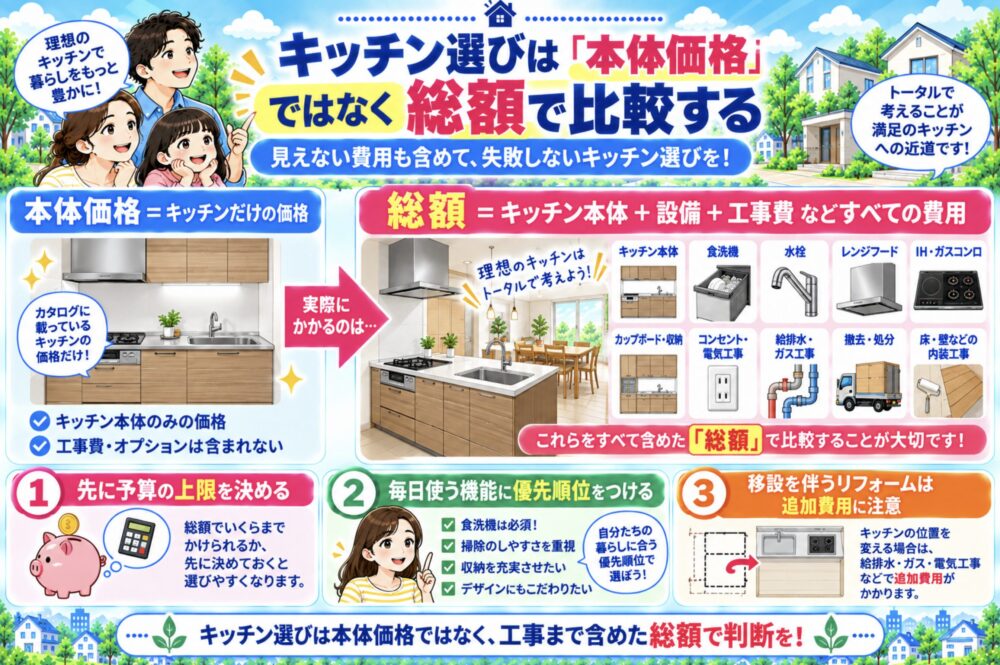 キッチン選びは「本体価格」ではなく総額で比較する