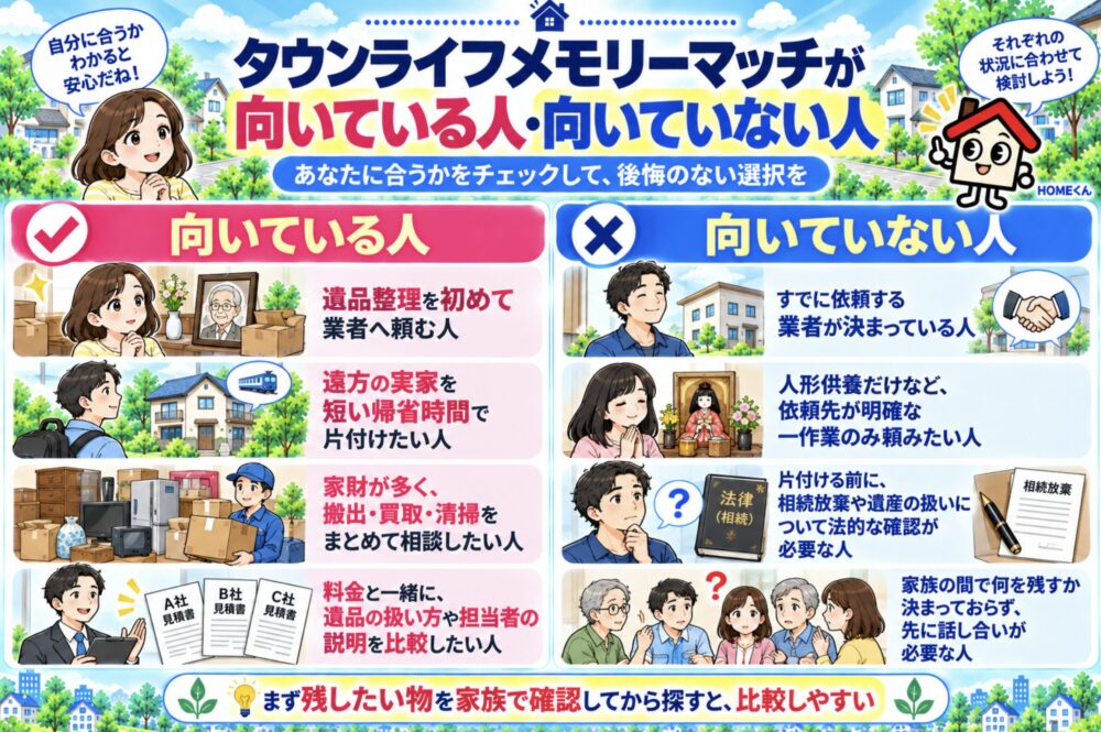 タウンライフメモリーマッチが向いている人・向いていない人