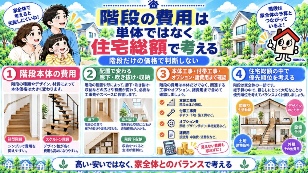 階段の費用は単体ではなく住宅総額で考える