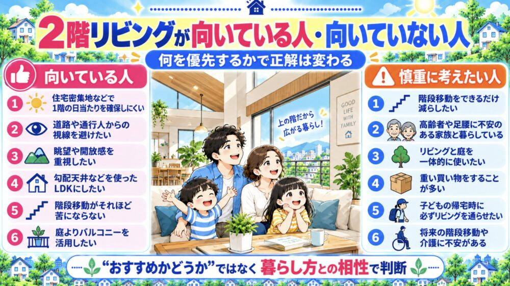 2階リビングが向いている人・向いていない人