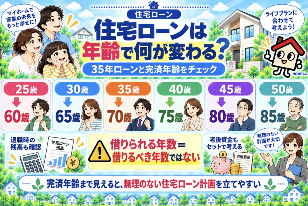 住宅ローンは年齢で何が変わる?35年ローンと完済年齢