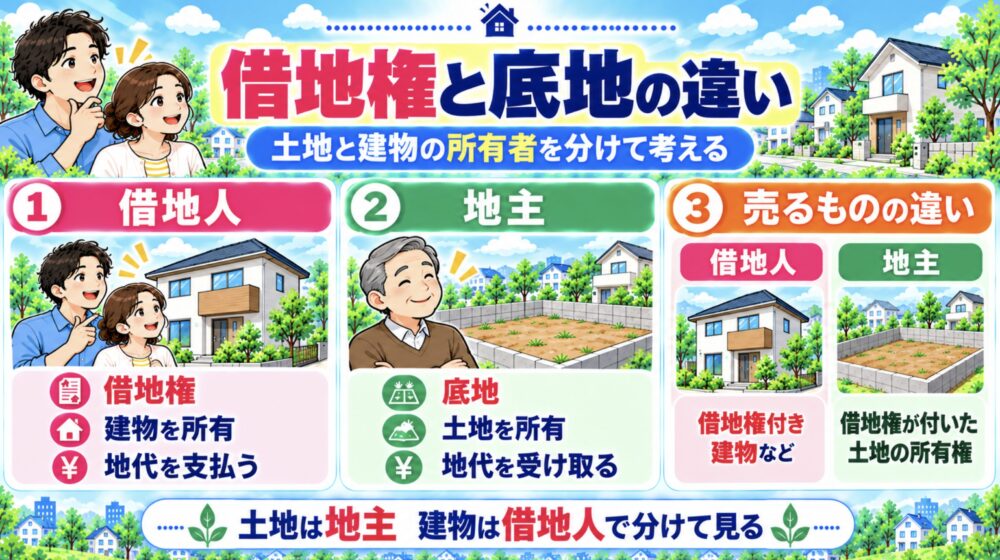 借地権と底地の違い｜土地・建物の所有者を分けて考える