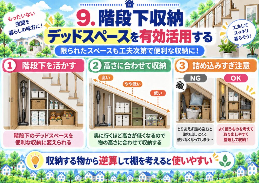 階段下収納｜デッドスペースを有効活用する