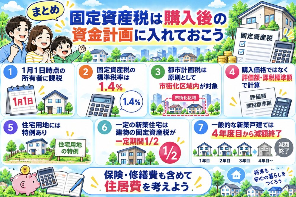 まとめ|固定資産税は購入後の資金計画に入れておこう