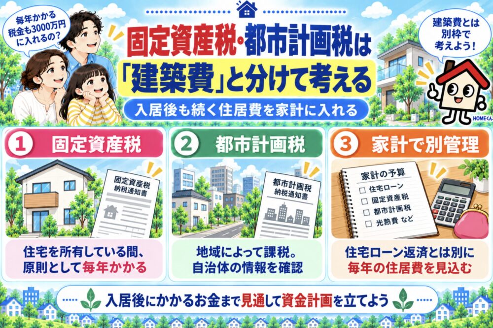 固定資産税・都市計画税は「建築費」と分けて考える