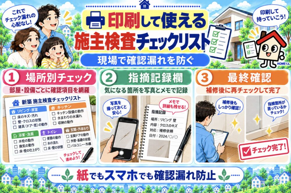 印刷して使える｜新築の施主検査チェックリスト