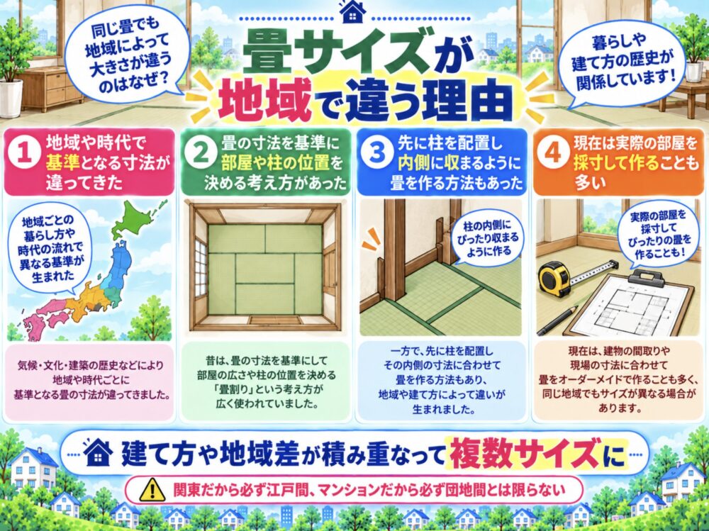 なぜ畳のサイズは地域によって違うの？
