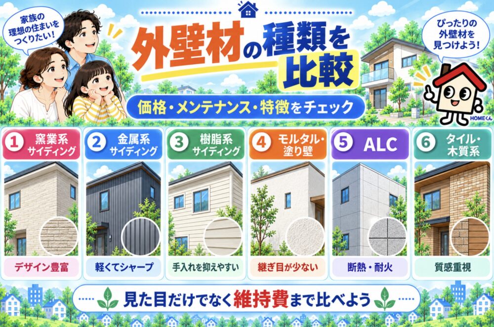 外壁の種類と特徴比較表