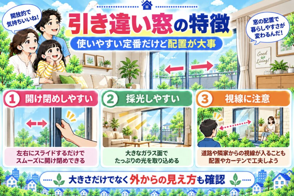 引き違い窓|使いやすい定番だからこそ配置まで考えたい