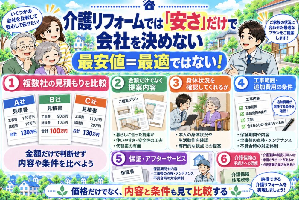 介護リフォームでは「安さ」だけで会社を決めない