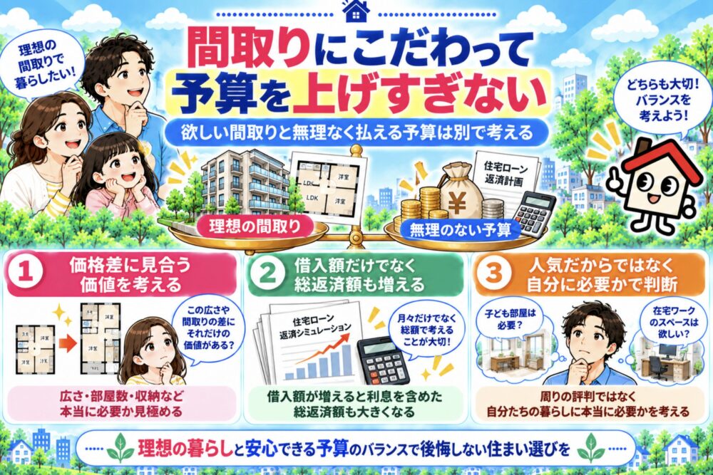 間取りにこだわって予算を上げすぎない