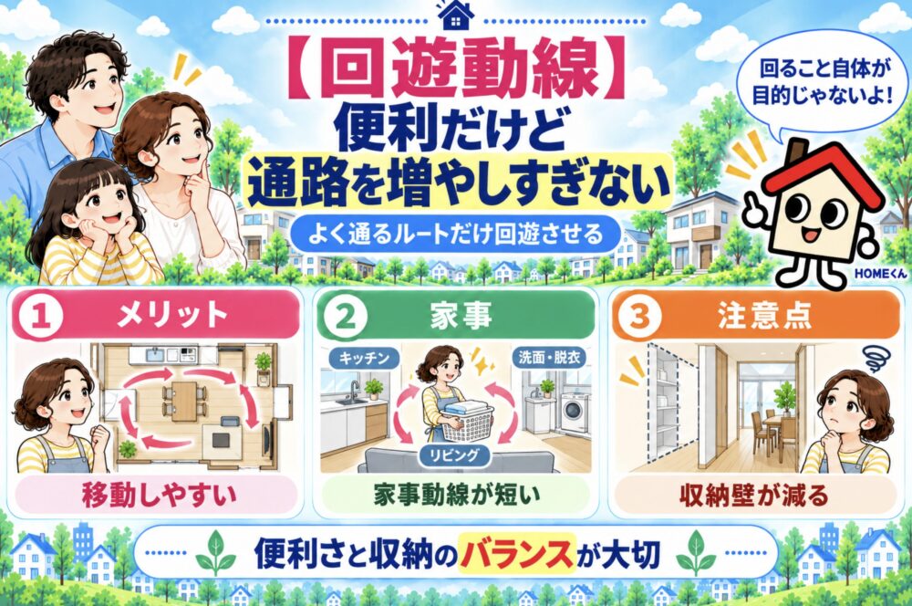 【回遊動線】家事が楽になる？通路を増やしすぎない