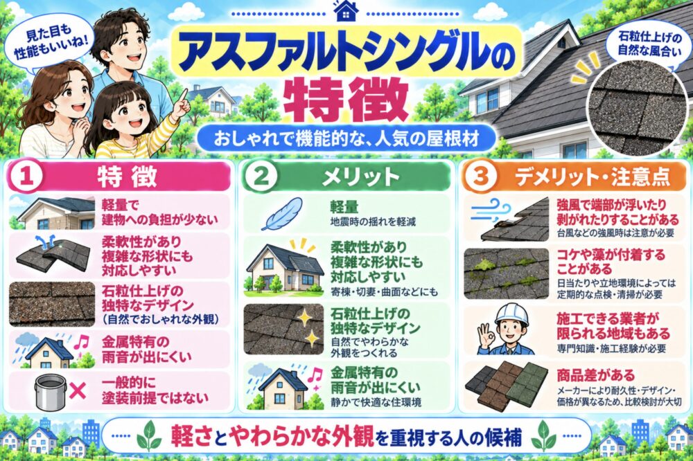 アスファルトシングルの特徴