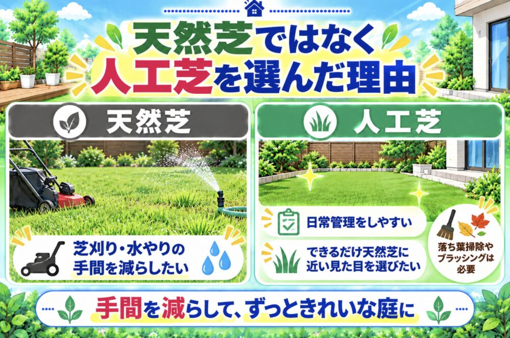 私が天然芝ではなく人工芝を選んだ理由
