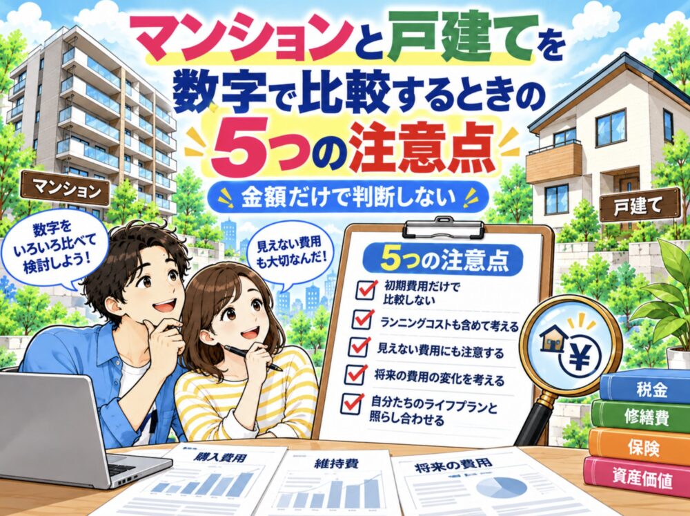 マンションと戸建てを数字で比較するときの5つの注意点