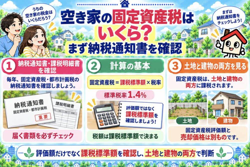 空き家の固定資産税はいくら？まず納税通知書を確認