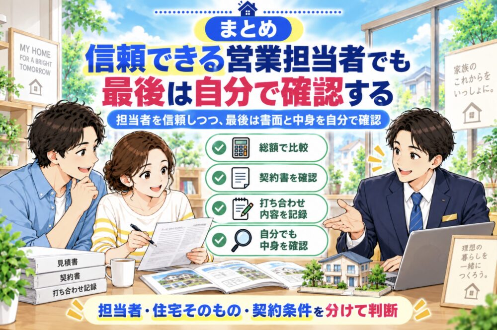 まとめ｜信頼できる営業担当者でも最後は自分で確認する