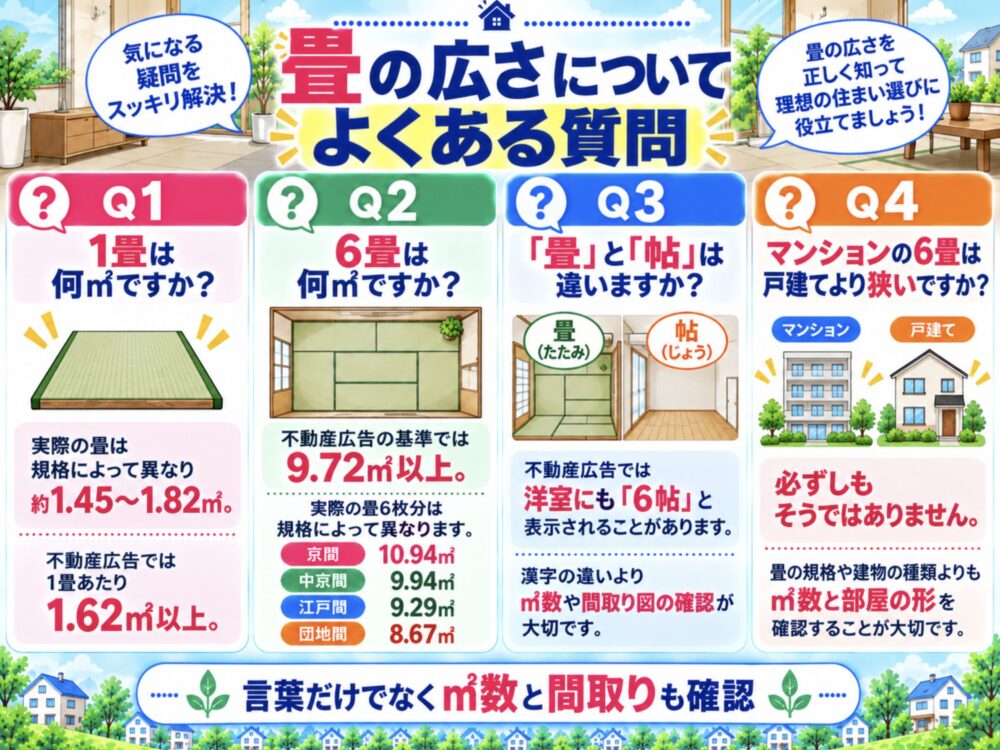 畳の広さについてよくある質問