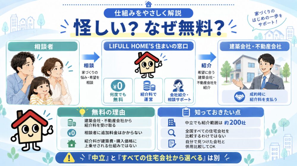 LIFULL HOME'S住まいの窓口は怪しい?なぜ無料なのか