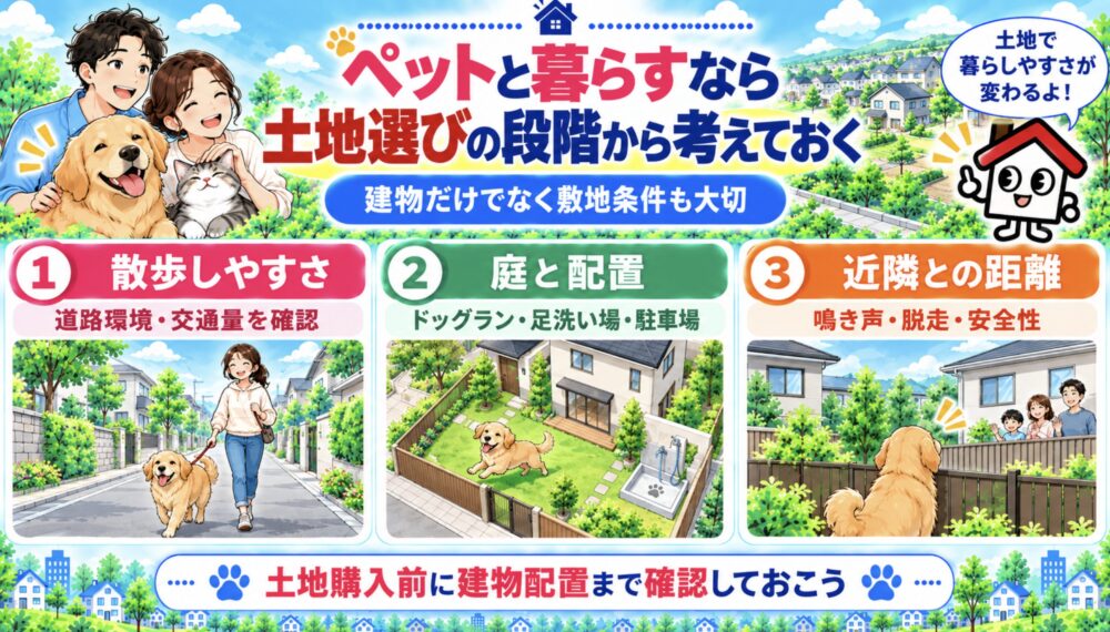 ペットと暮らすなら土地選びの段階から考えておく