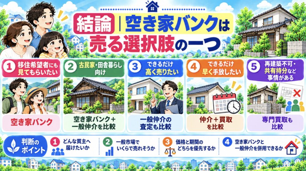 結論|空き家バンクは「地方の空き家を売る選択肢の一つ」