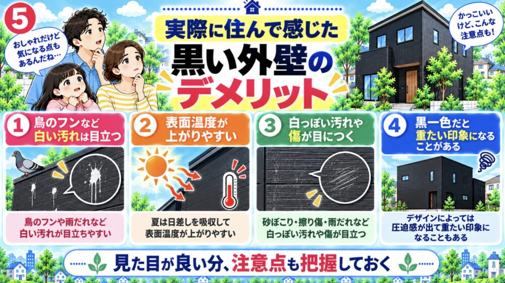 実際に住んで感じた黒い外壁のデメリット