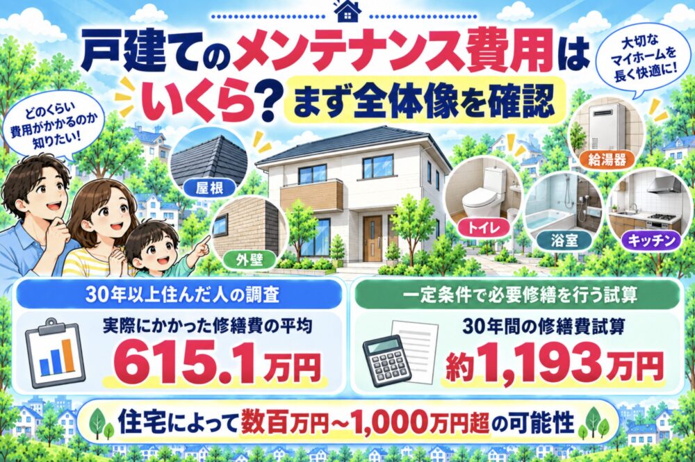 戸建てのメンテナンス費用はいくら？まず全体像を確認