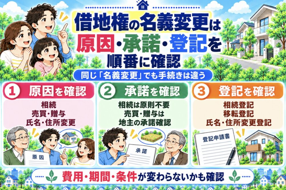 まとめ｜借地権の名義変更は「原因・承諾・登記」を順番に確認