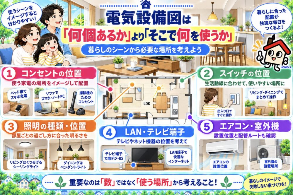 電気設備図は「何個あるか」より「そこで何を使うか」