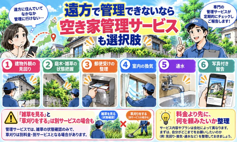 遠方で管理できないなら空き家管理サービスも選択肢