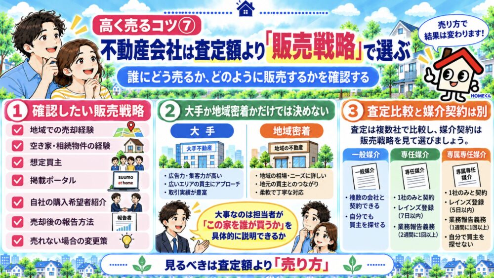 空き家高く売るコツ⑦ 不動産会社は査定額より「販売戦略」で選ぶ
