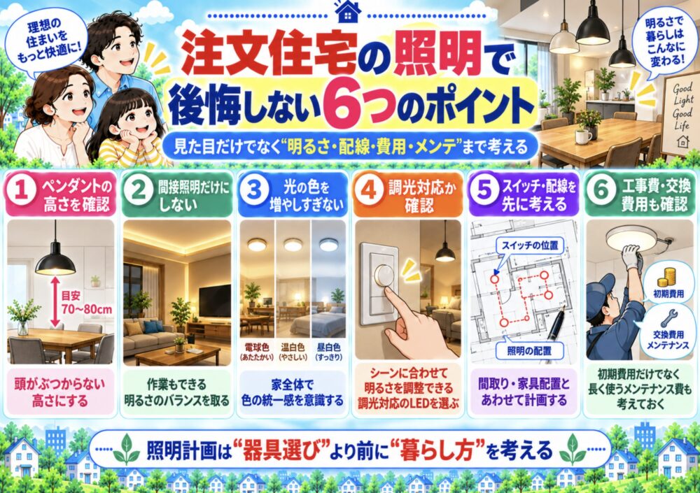 注文住宅の照明で後悔しない6つのポイント