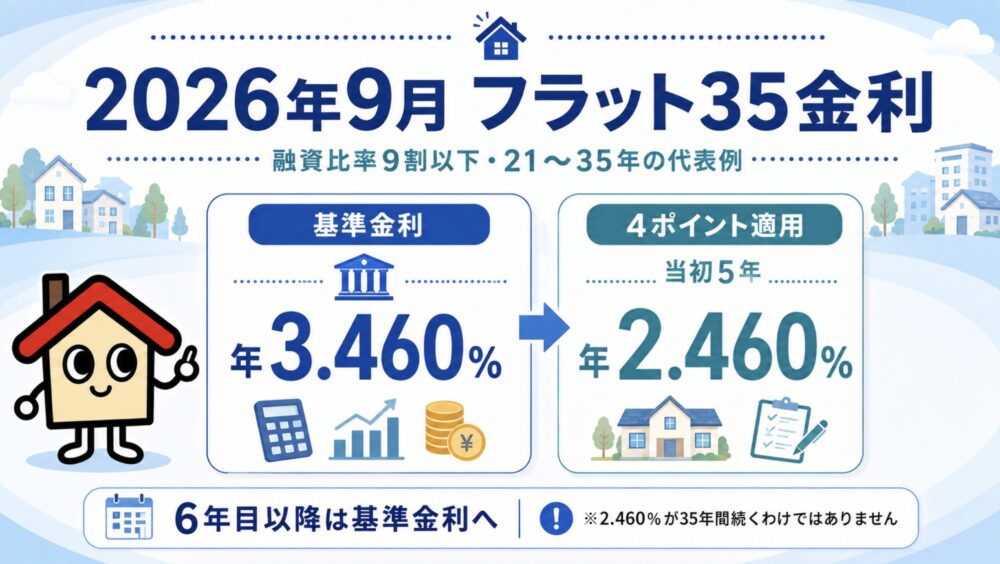 SBIアルヒの金利は高い？2026年9月のフラット35金利