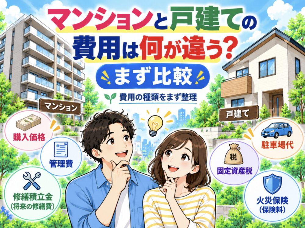 マンションと戸建ての費用は何が違う？まず比較