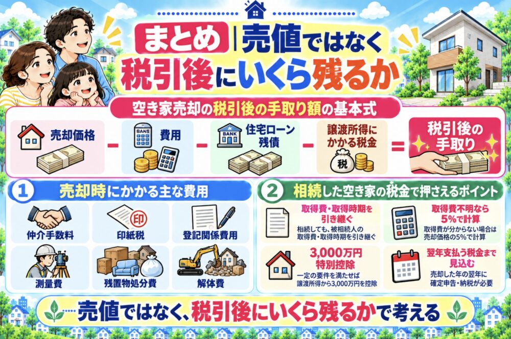空き家売却は「売値」ではなく税引後にいくら残るかで考える