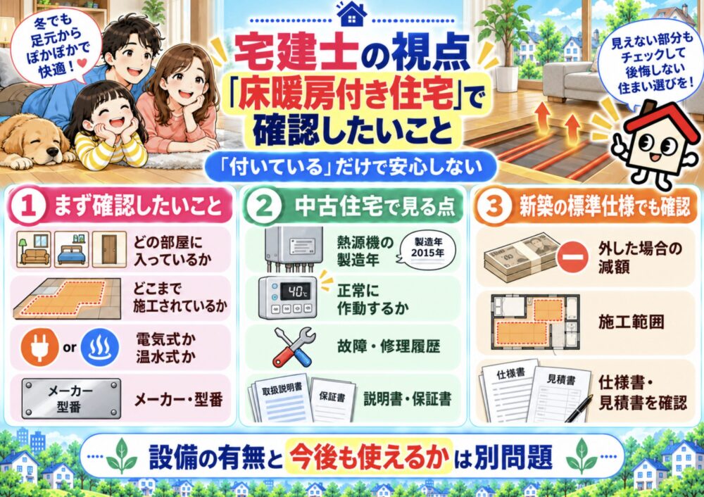 宅建士の視点｜「床暖房付き住宅」で確認したいこと