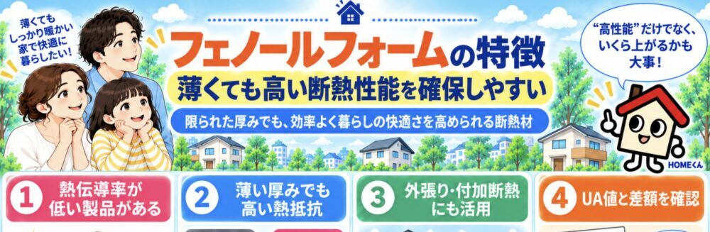 フェノールフォーム｜薄くても高い断熱性能を確保しやすい