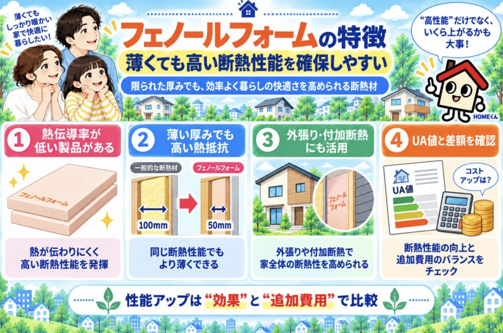 フェノールフォーム|薄くても高い断熱性能を確保しやすい
