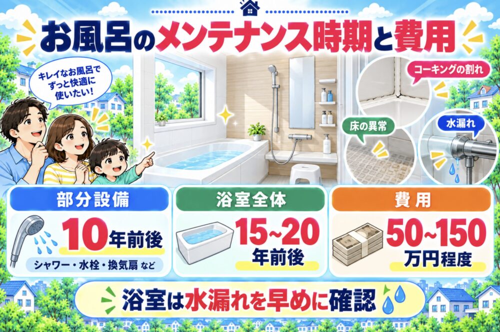 お風呂のメンテナンス時期と費用